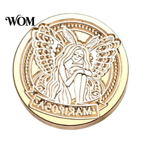 Handcraft Tool Accessories Brass Wax Seal Stamp Head, Vintage European Embossed Relief Engraved Retro Head Sealing for Wedding Invitation Envelope