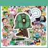 Minecraft Stickers 50pcs Waterproof Adhesive Reusable Refrigerator Case Decor