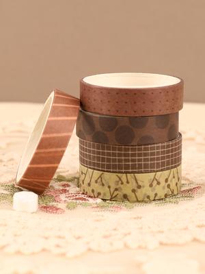 5 Rollen/Box Vintage Washi Tape Scrapbooking Washi Tape Set Schulbedarf Dekorative Klebestreifen Herbst Schreibwaren Abdeckband