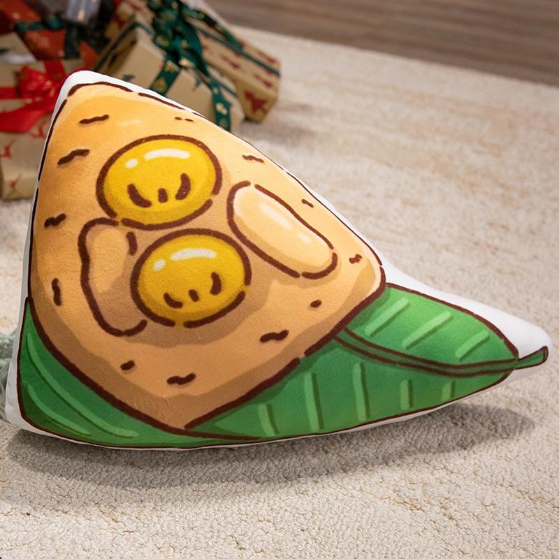 Simulation Cartoon Zongzi Doll Printed Pillow Triangle Square Plush Toy Dragon Boat Festival Sofa Pillow