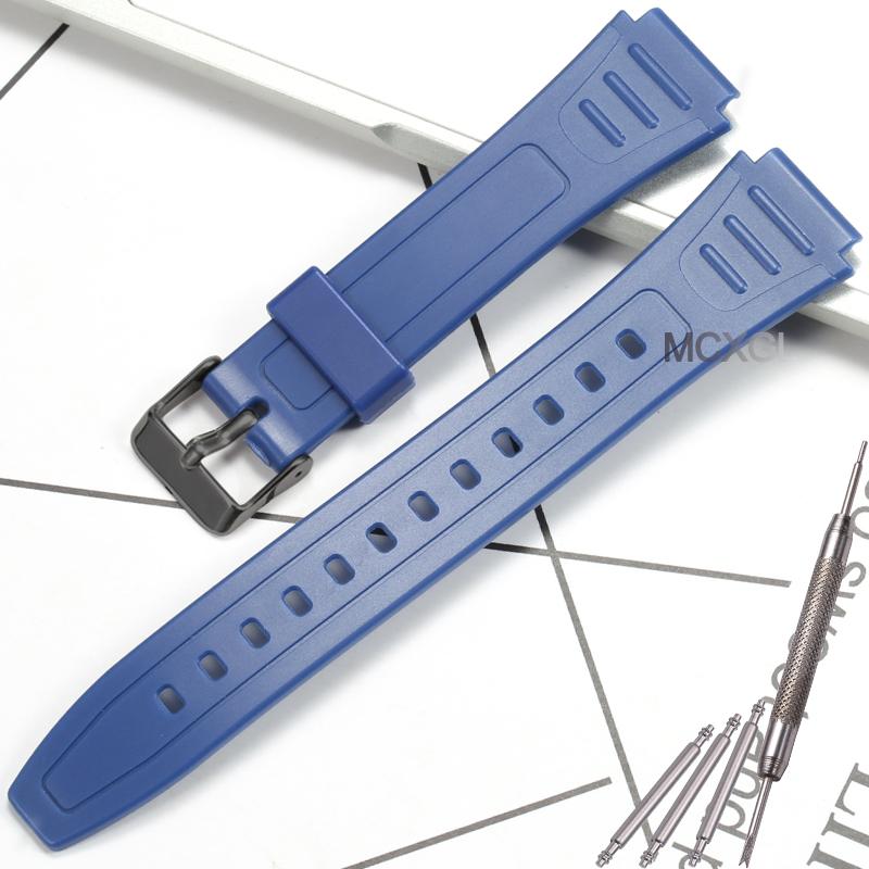 Watch Band For Casio W800H W-800H W-217H Strap Sport Resin Bracelet 18mm Wristband