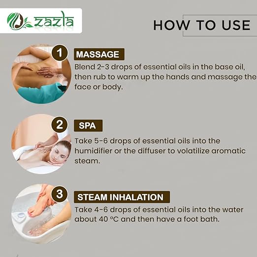 Jasmin Essential Oil - 100% Pure, Natural and Undiluted by Zazla