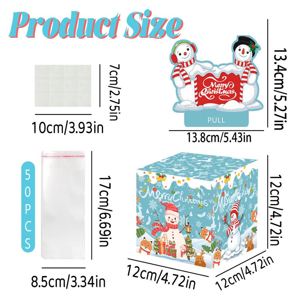 Snowman Pattern Letter Money Box With Paper Material Christmas Party Decor Gift