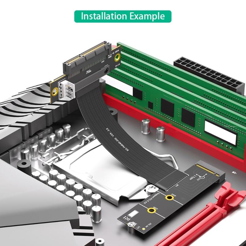 M.2 Key M PCIe4.0 4X Erweiterungsadapter 20CM Flexibles Kabel Stabile Signalübertragung