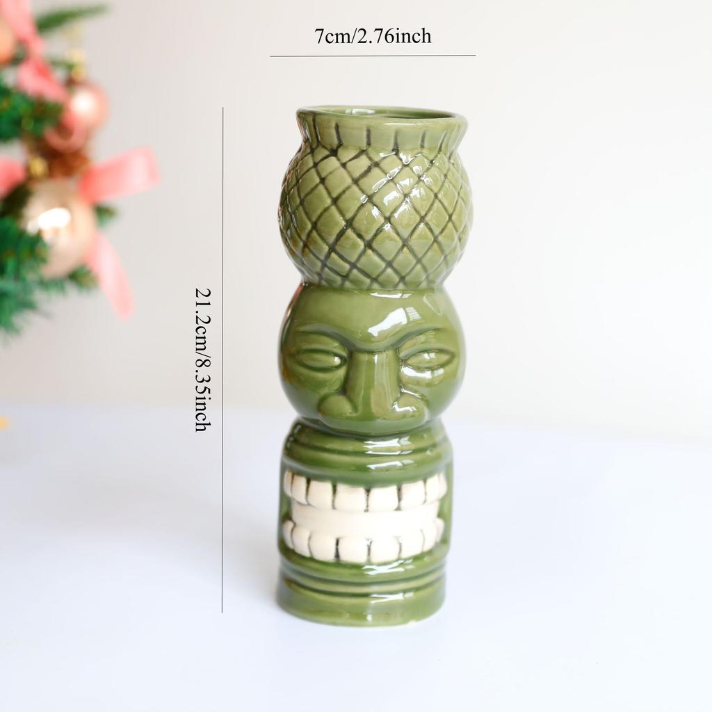 Tazza Tiki a Forma di Cocco Tazza in Ceramica per Festa Cocktail Estiva Bar sulla Spiaggia Decorazione a Tema Tiki Hawaiano