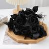Flor de Simulación de Halloween Rosa Negra Rosa de Simulación Decoración Festiva Flor Falsa Venta Caliente Rosa Negra Individual