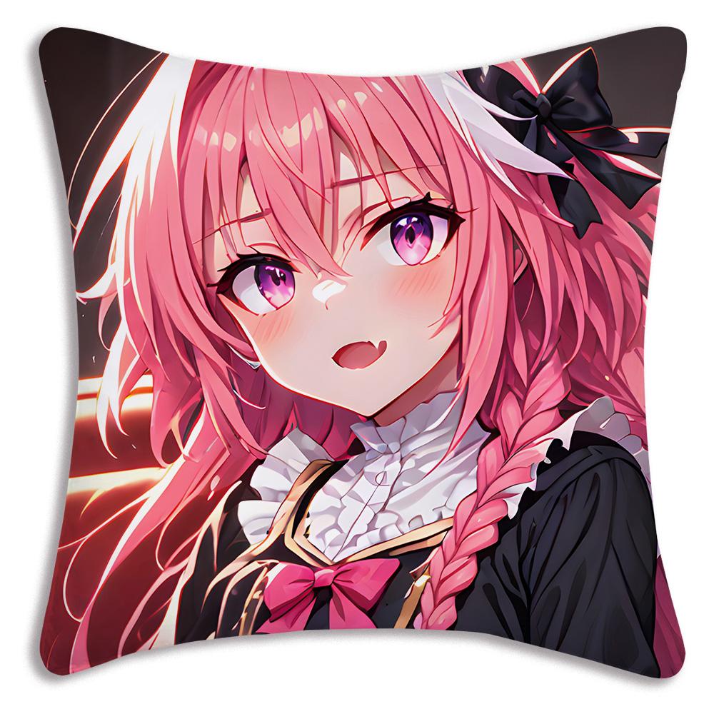 Anime F-Fate Apocrypha Astolfo Pillow Covers Cartoon Sofa Decorative Home Double-Sided Printing Short Plush Cute Cushion Cover