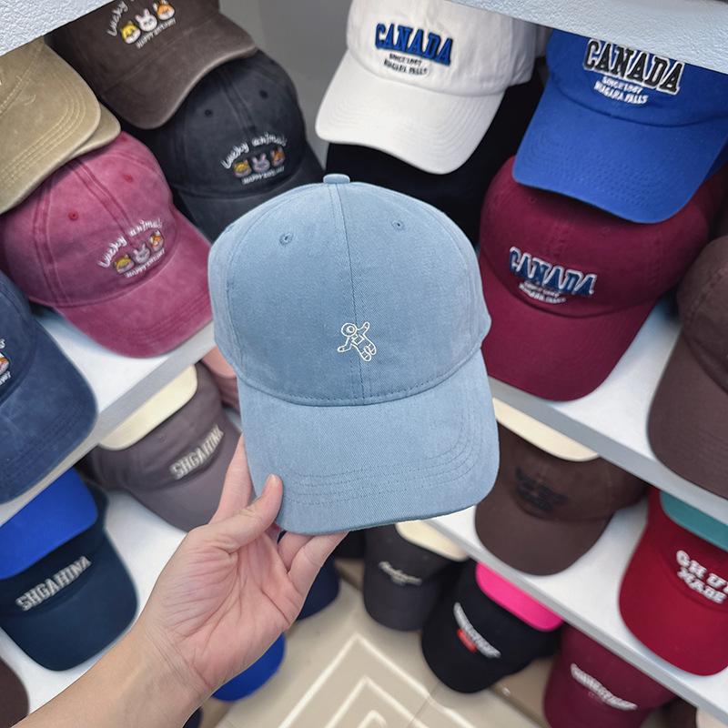 New baseball cap women's spring summer cute versatile big head circumference wide brim show face small shade hard top cap
