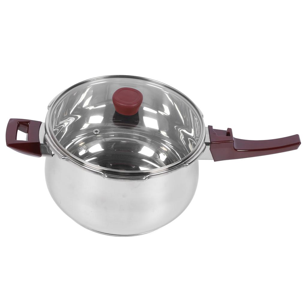 80KPA Pressure Cooker Stainless Steel Time Saving Multifunctional with Steam Basket Glass Lid