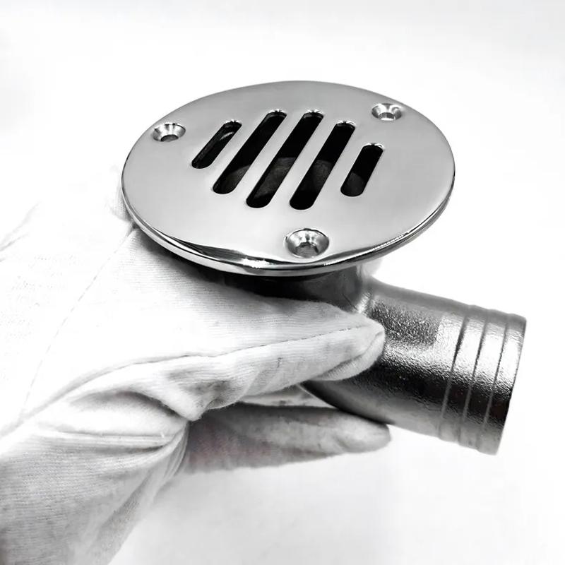 Marine Hardware 316 Stainless Steel 32MM/38MM Doats Floor Deck Cockpit Drain Scupper One-piece Curved Floor Drain