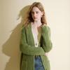 Sancai V-Neck Relaxed Fit Fuzzy Knit Cardigan