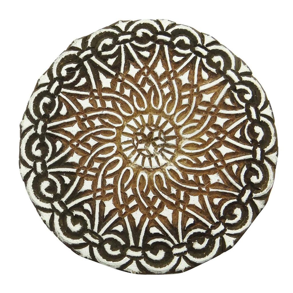 Floral Indian Wood Block Art Handcarved Indian Wooden Stamp Scrapbook Stamp
