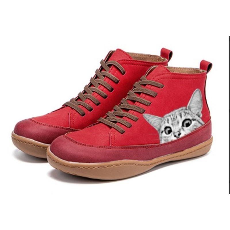 Women's Plus-Size Leopard Print High-Top Flat Ankle Boots - Comfortable Cushioned Insole, Wide Calf, Wholesale, In Stock