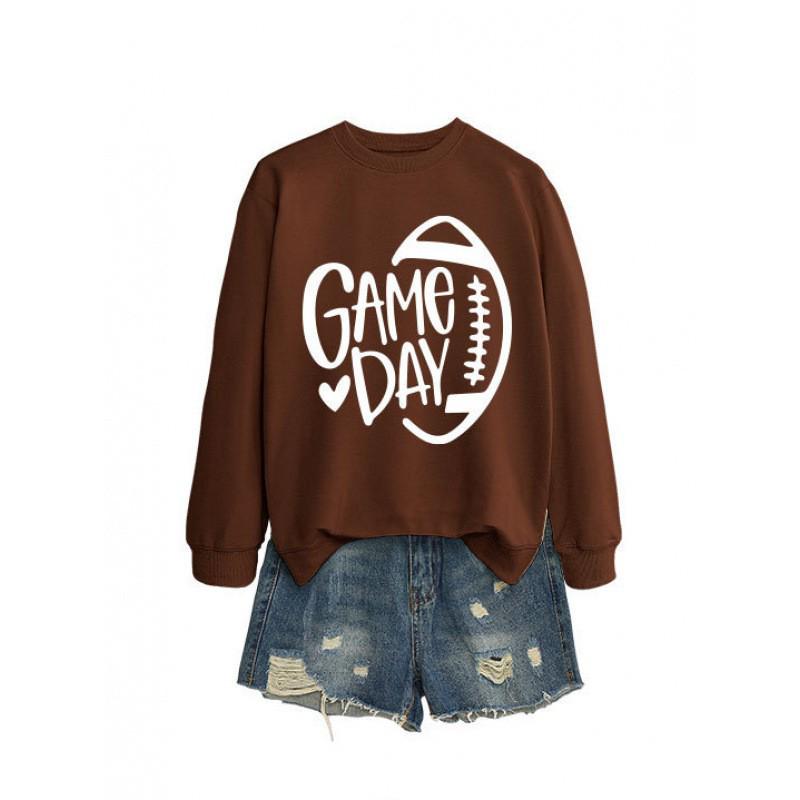 Women's Game Day Rugby Heart Long Sleeve Hoodie - Autumn/Winter Comfort