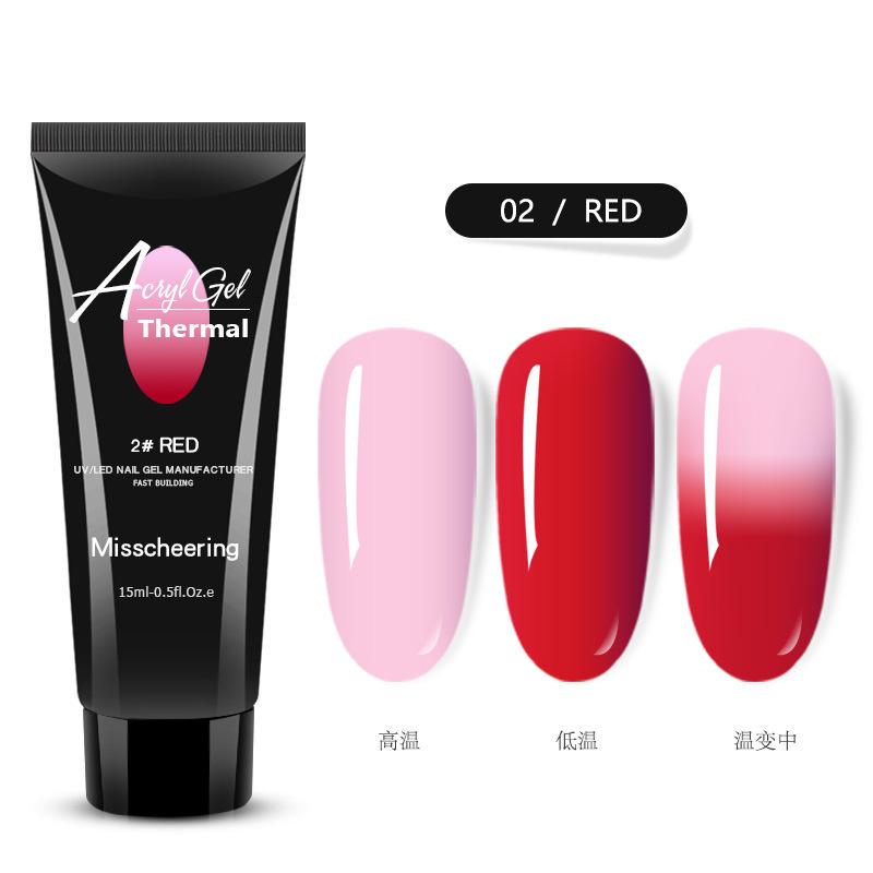 Nail Art Temperature Change Crystal Extension Glue, Nail Quick Extension Cream, Paper Free Solid Crystal Glue 15Ml