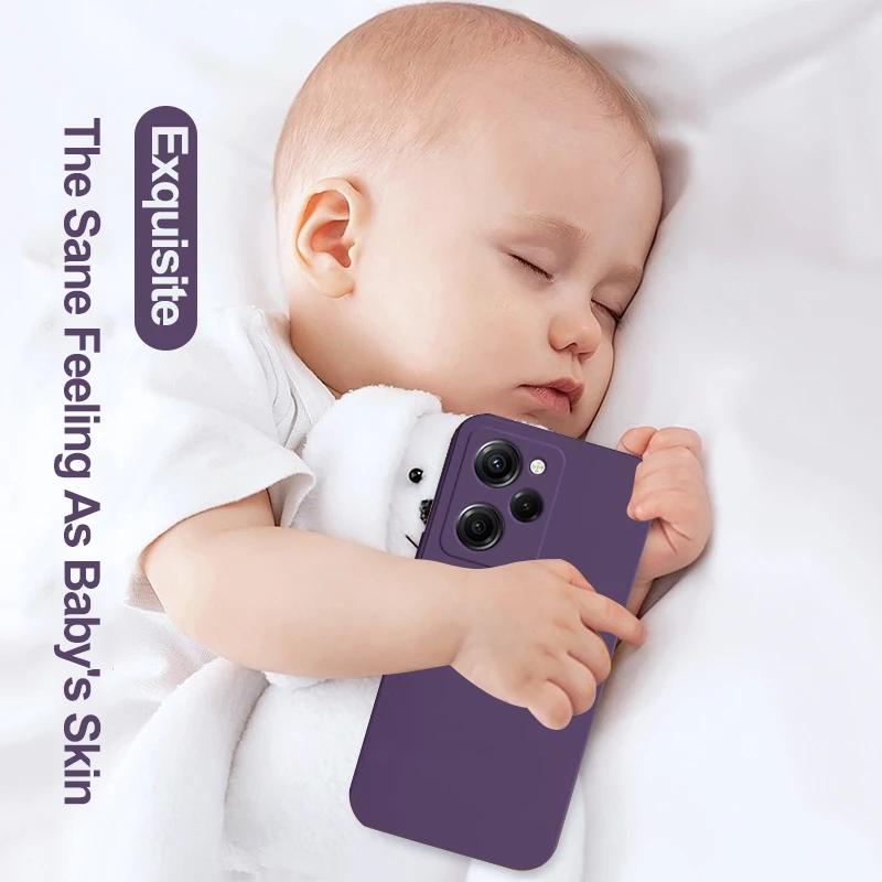 Puzdro Poco X5 Pro Štvorcové Tekutý Silikón Ochrana Objektívu Fotoaparátu Mäkký Kryt Pre Xiaomi Poco X5Pro Puzdrá na Telefón