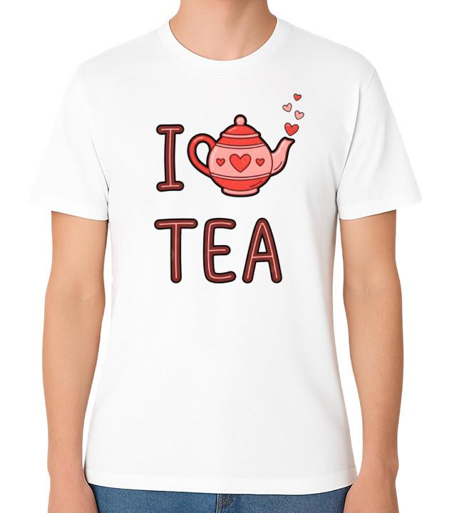 I Love Tea Cute Teapot Heart Graphic Unisex T-Shirt S