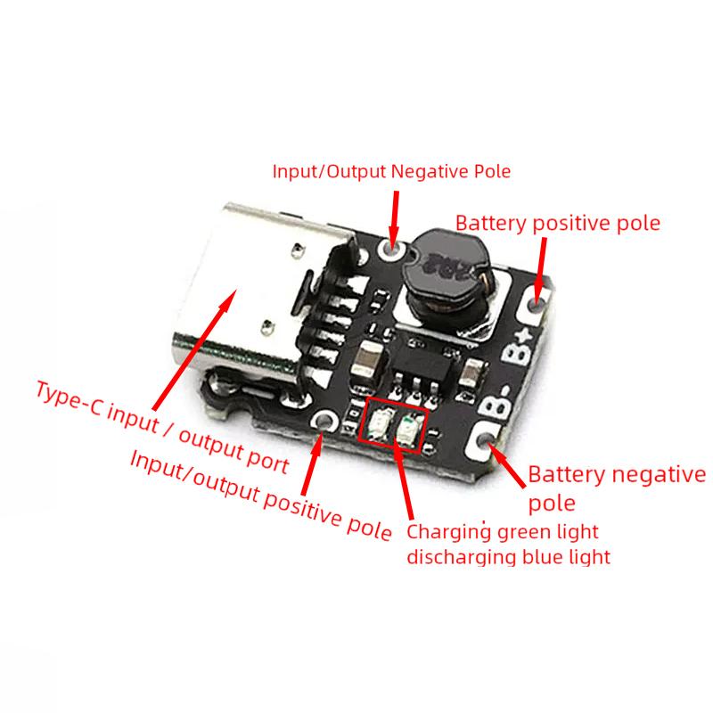 Typ-C USB TP4057 1A Lithium-Batterie Ladeschutz Board Modul Polymer Batterie Über TP4056 Mit Temperatur Schutz