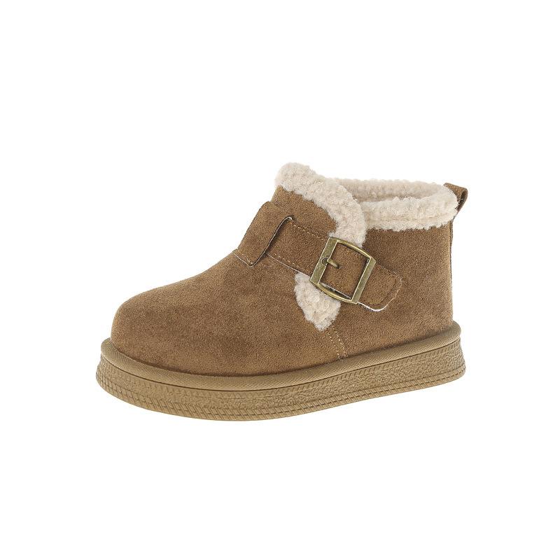 

Kids Fleece Lined Snow Boots Winter Warm Plush Short Boots for Girls Non Slip size 38 верблюд