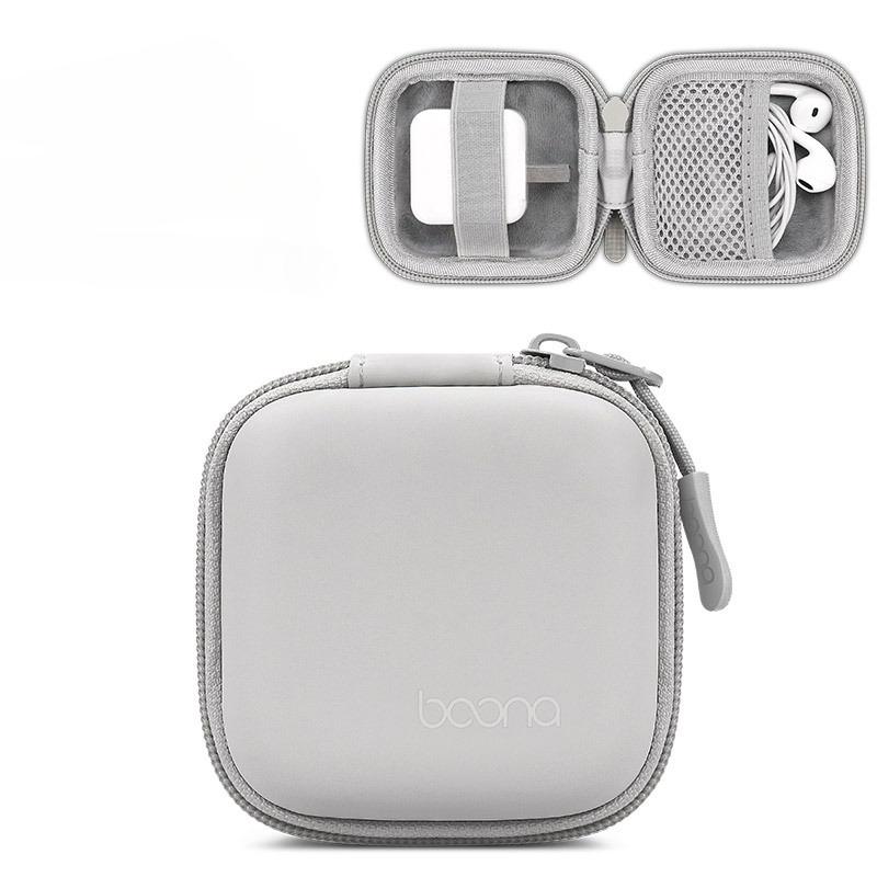 

Mini Storage Organizer Things Charger Adapter Power Supply Hard Shell Portable Cable Storage Bags Multi Functional Cases Data Cable Protective Cover 8*8*4CM сірий