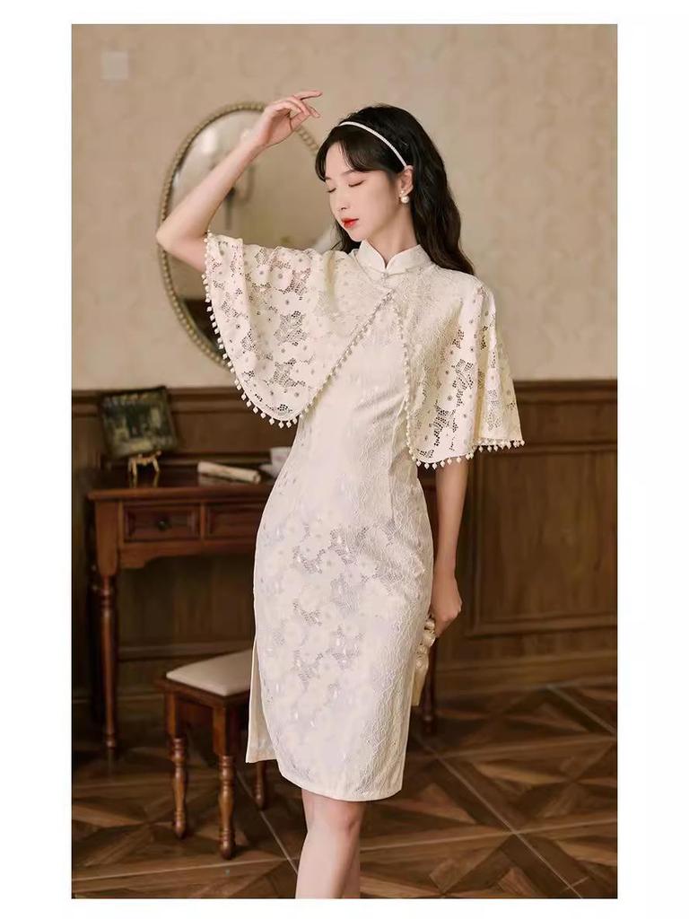 Damen Abendkleid Cheongsam Schal - Stilvoller Spitzen-Cardigan für Sonnenschutz