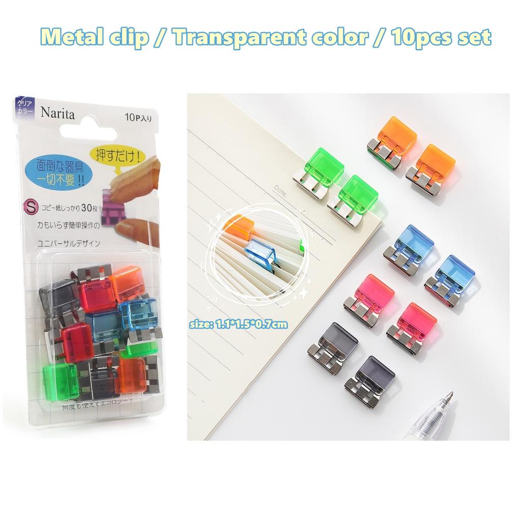 10/20pcs Mini Color Paper Clips Set Candy Transparent Metal Bookmarks File Index Page Holder Clamp Office School A6709