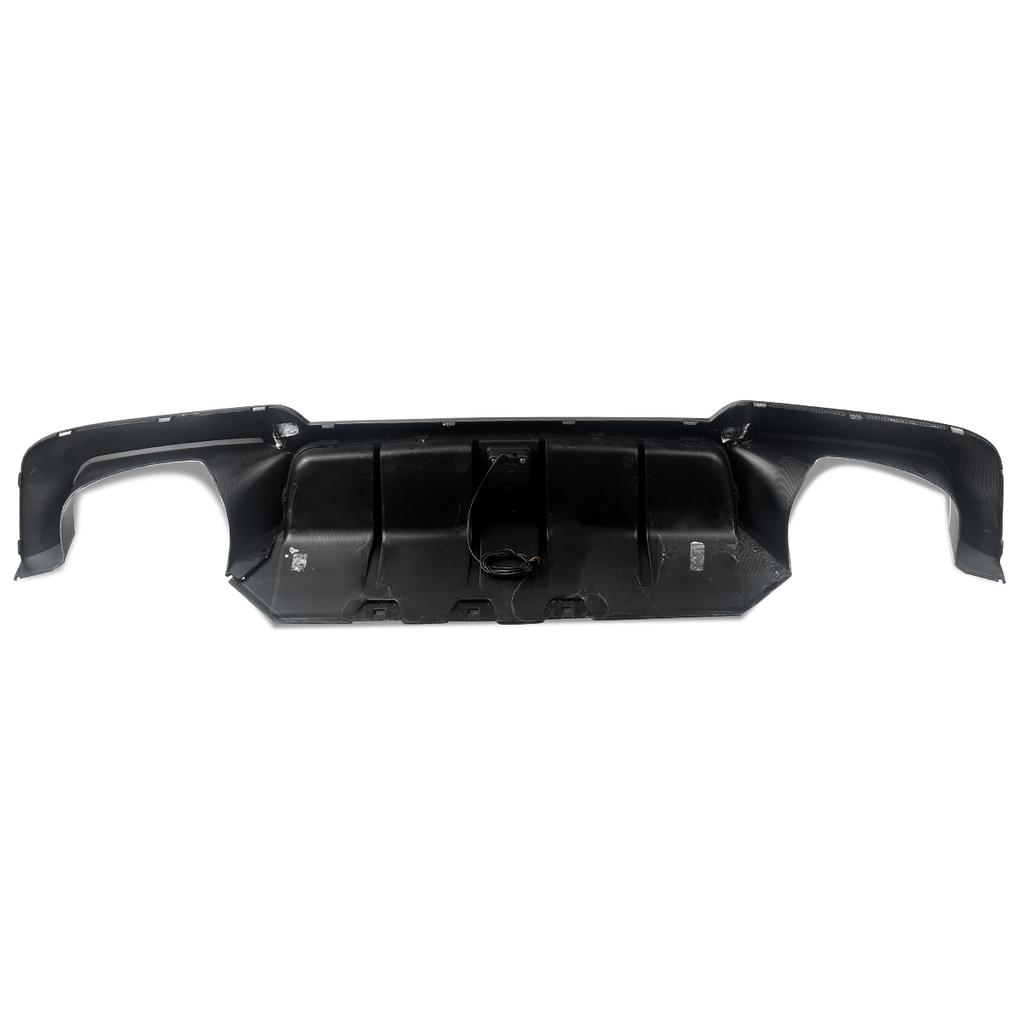 MagicKit for BMW 5 Series F10 M Sport Bumper 10-16 Carbon Look Rear Diffuser with LED Light