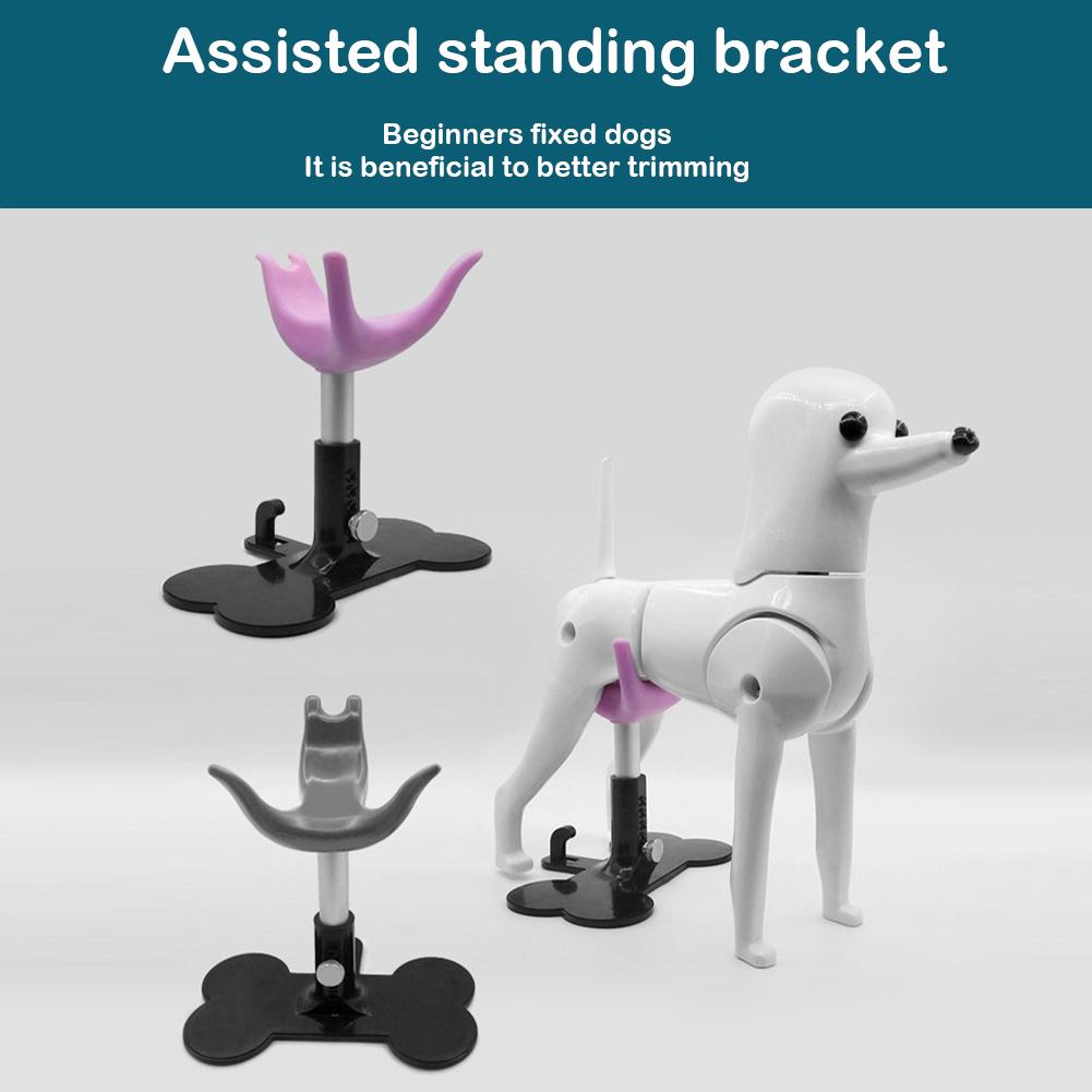 Dog Grooming Stool Auxiliary Standing Support ABS + Silicone Soft Safe And Harmless Adjustable Height Suitable For Small Do colore grigio