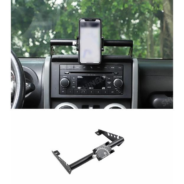 SHINEKA Center Console Phone Holder GPS Stand Support for Jeep Wrangler JK 2007 2008 2009 2010 2011-2017 Interior Accessories
