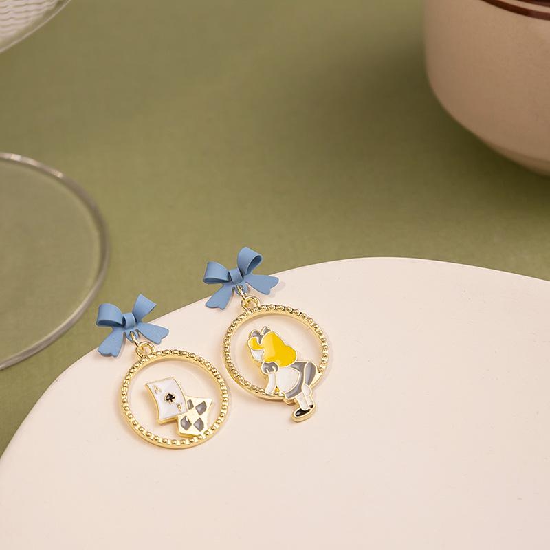 Silver Needle Bow Princess Mermaid Witch Lolita Earrings