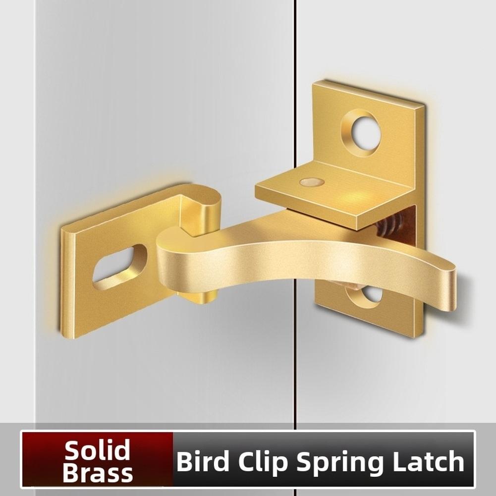 For Sliding Door and Window Spring Latch Lock Made of Solid Brass with Concealed Screw Setup for Secure Locking