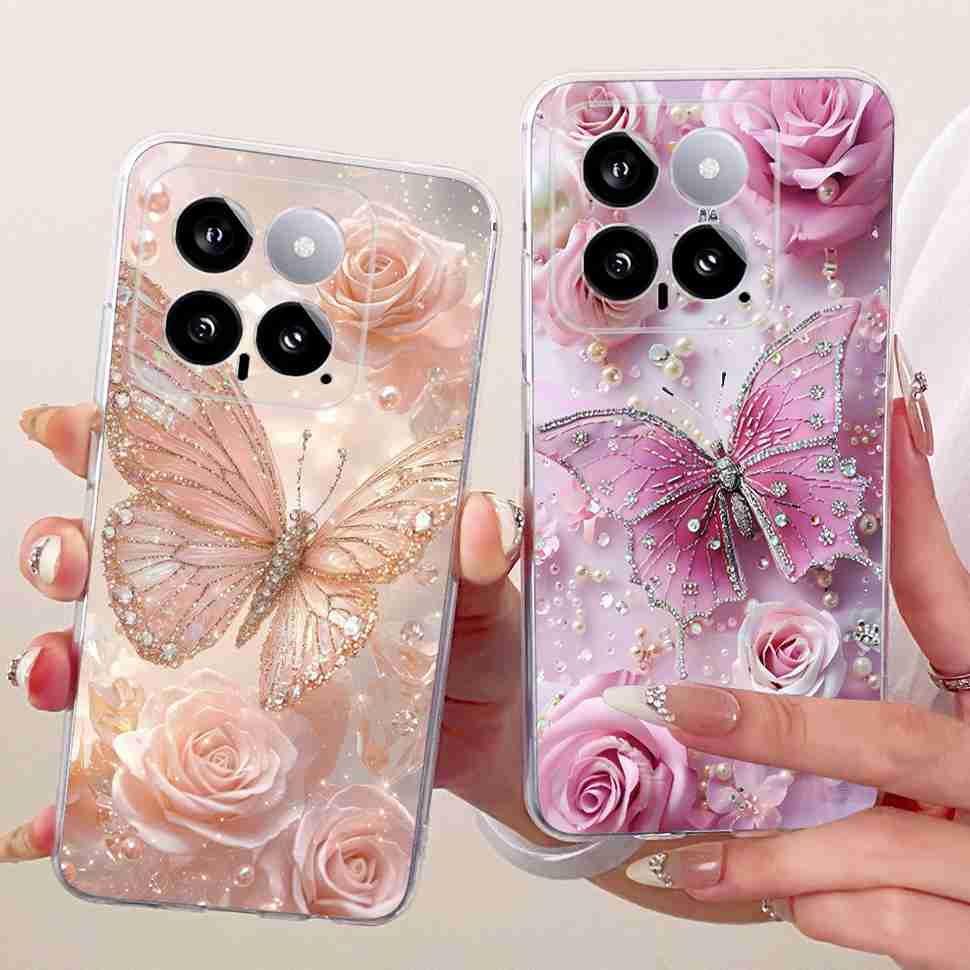 For Xiaomi Mi 14 5G 23127PN0CC Case Fashion Dragon Butterfly Silicone TPU Cover For Xiaomi Mi14 5G 6.36" 23127PN0CG Phone Shell