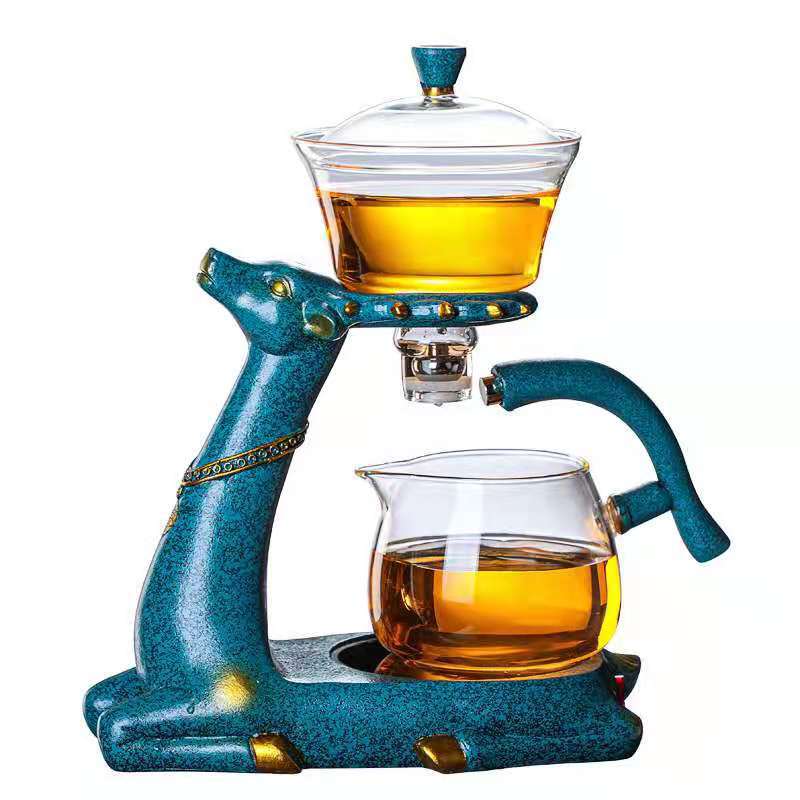Automatic glass kung fu tea set creative tea brewer home simple tea brewer teapot set