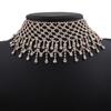 Damenhalskette, Volldiamant Retro Übertrieben Tropfenfransen Choker, Funkelndes Kristall Statement-Halsband