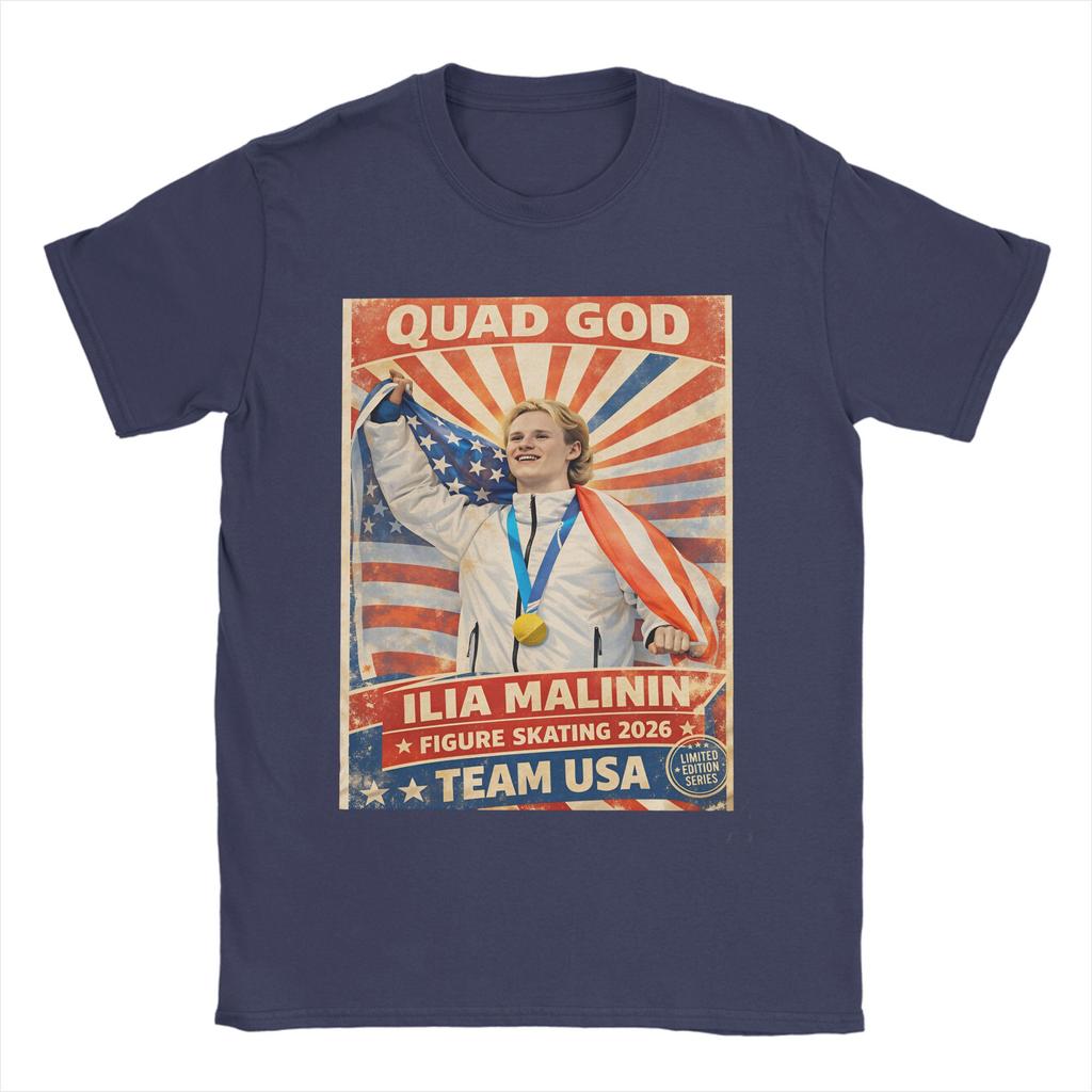 Quad God Ilia Malinin  Hippie TShirts  100 Cotton Tee Shirt for Unisexs Y2K Casual Cheap Print Short Sleeve Tops