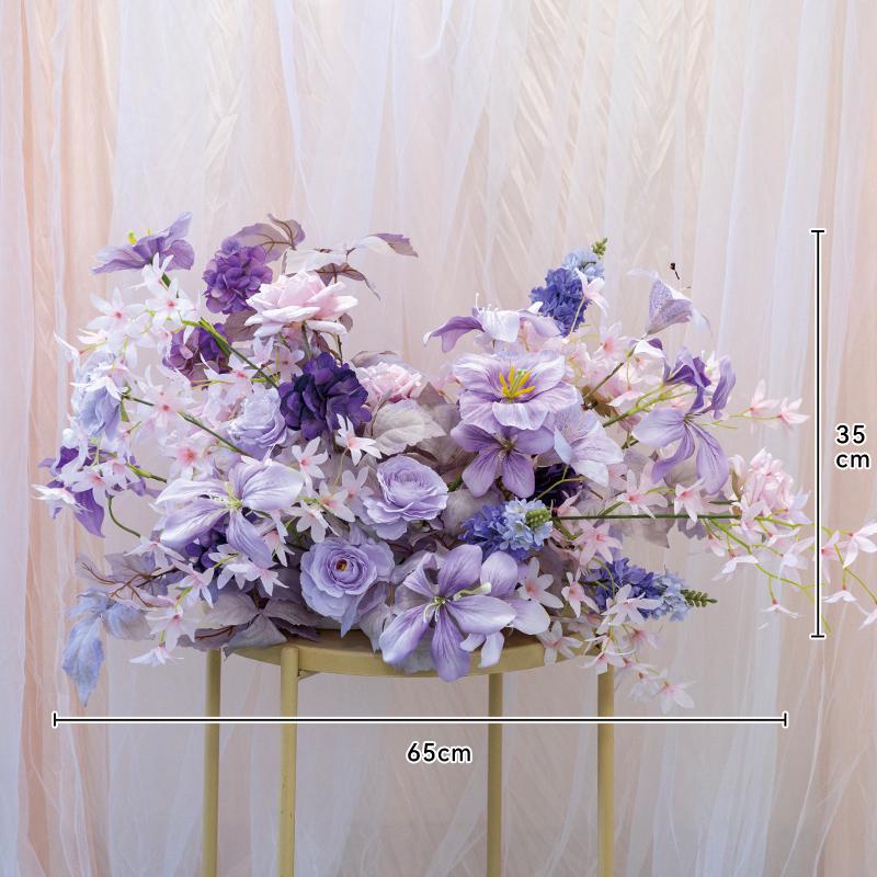 Purple Themed Wedding Arch Decoration: European Style Artificial Floral Art