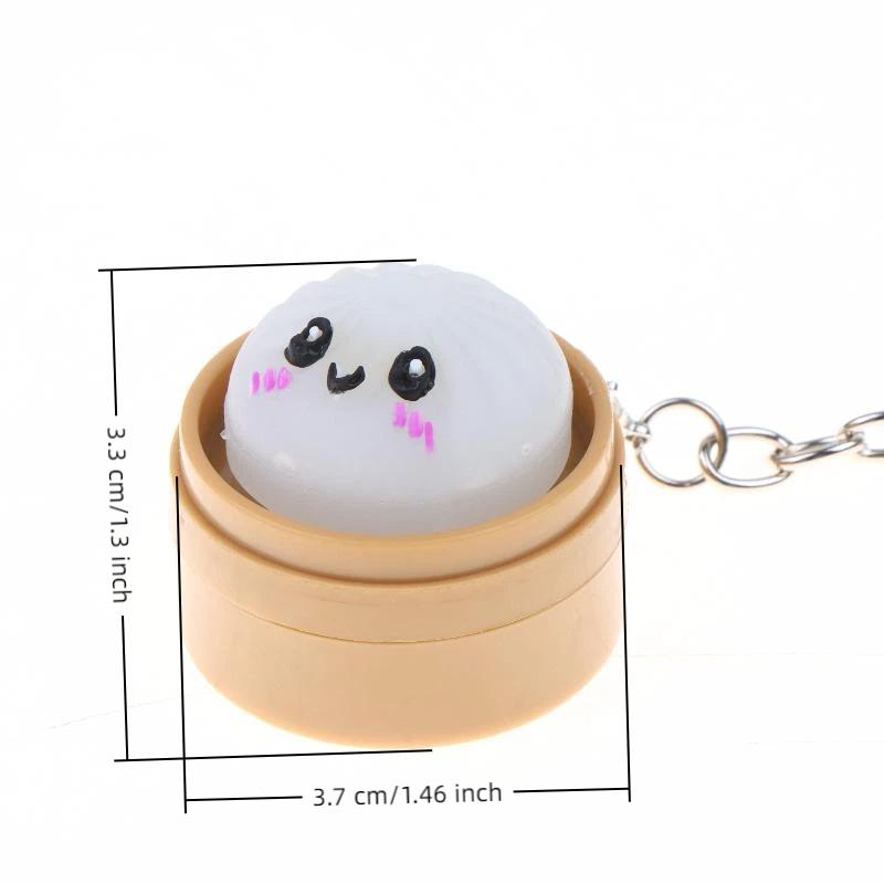 Portachiavi Spremibili Mini Panini al Vapore Carini Kawaii con Design Morbido Anti-Stress Perfetti per Decorazione Zaino Gadget per Feste Regali per Bambini