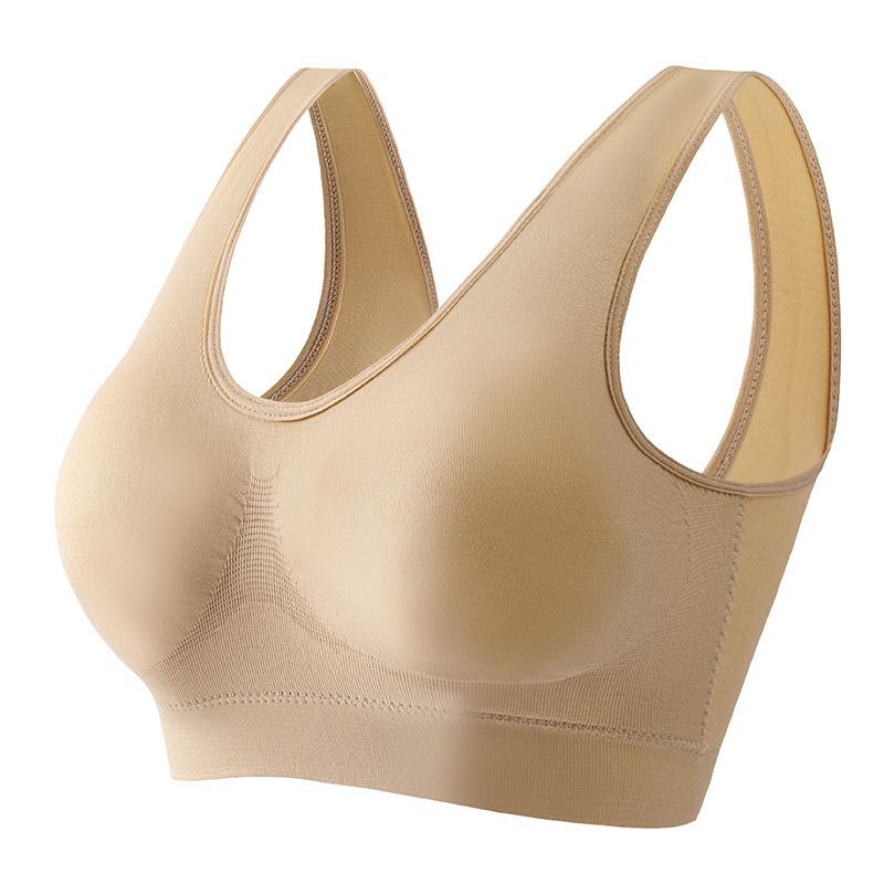 Bezszwowy biustonosz sportowy damski: Bez fiszbin, krzyżowy krój na plecach, idealny do jogi, biegania i fitnessu, dostępny w dużych rozmiarach