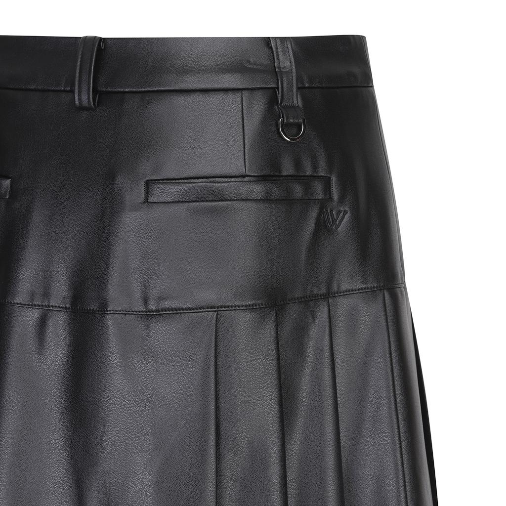 ANEW GOLF W Leather Half Pleats Sq_Bk
