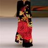 Summer Print Long Dress Women Beach Holiday Loose 3D Skirt