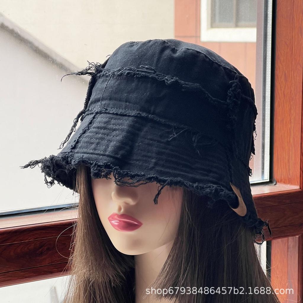 Beggar Tassel Cotton Bucket Hat Double-sided Can Wear Personality Dark Cool Girl Couple Basin Hat Street Dance Travel Photo Tide