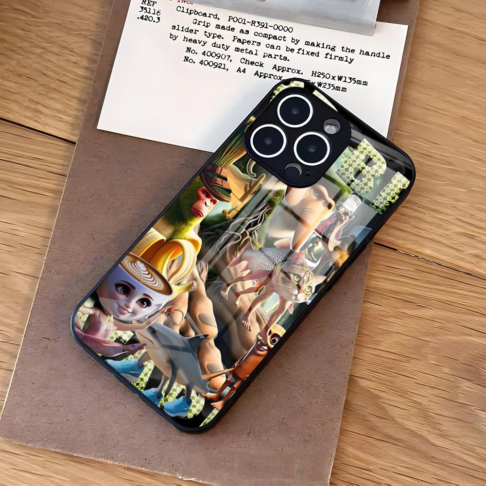 Animals Italian B-Brainrot Phone Case For IPhone 17 Air 16 E Pro Max 15 14 13 Mini 12 Pro 11 Max Plus Black Glass Cover