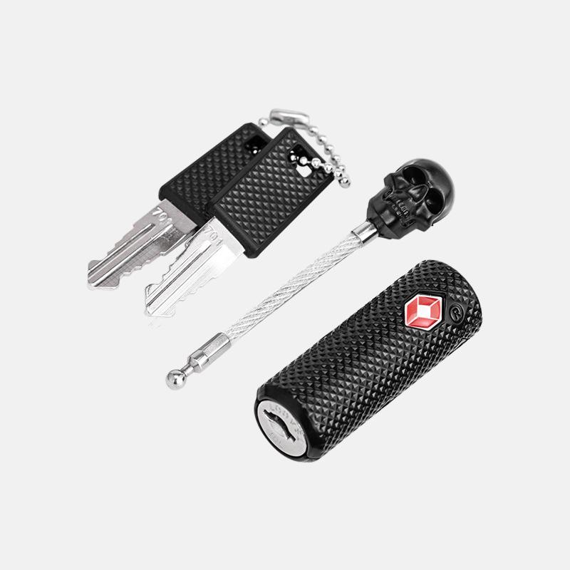 TSA Zollschloss Übersee Totenkopf Metall Trolley Gepäck Koffer Rucksack Vorhängeschloss mit Stahlkabel Diebstahlsicherung Gepäckschloss