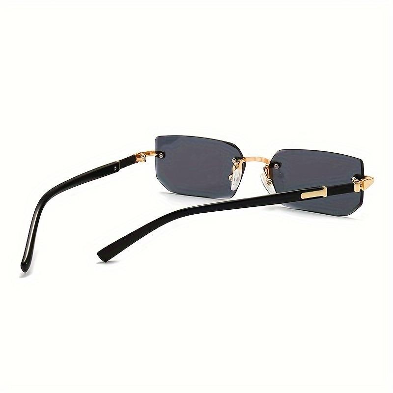 2pcs Rimless Fashion Glasses Trendy Cut Edge Fashion Glasses For Driving Travel Beach For Business Men