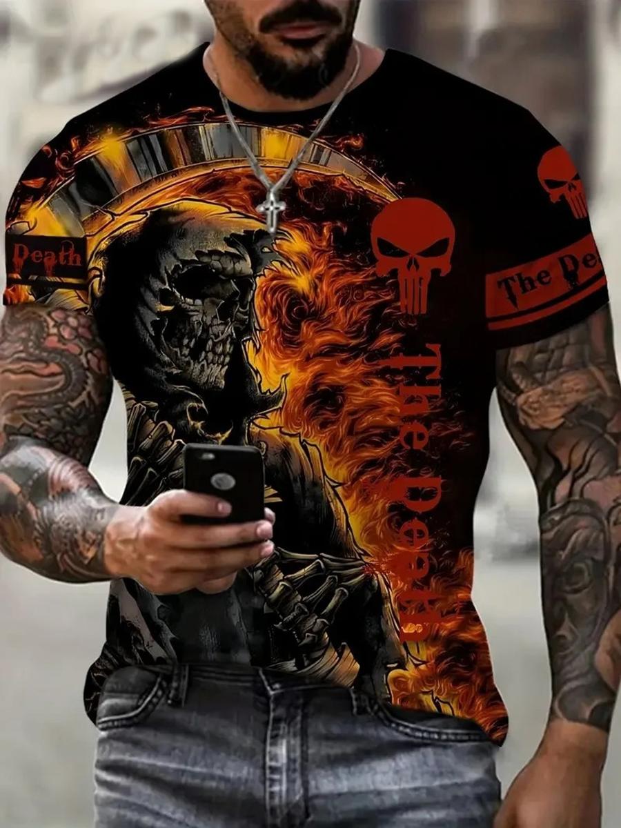 Мужские футболки с изображением черепа ужасов и 3d принтом Terror Street — фото 3