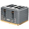 Four-Slice Rippled Toaster - Grey