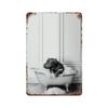 Funny Animal Posters Metal Tin Sign Plaque Dog Monkey Reading Newspapers Decorative Plates For Toilet Bathroom Wall Art Decor