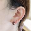 Purple Gold-Plated Rose Gold Smoke-Colored Egg Surface Shiny Zircon Earrings Classic Luxury Temperament Fashion Ear Jewelry