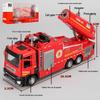 Children's Alloy Fire Truck Toy with Spray Water, Ladder, and Rescue Features