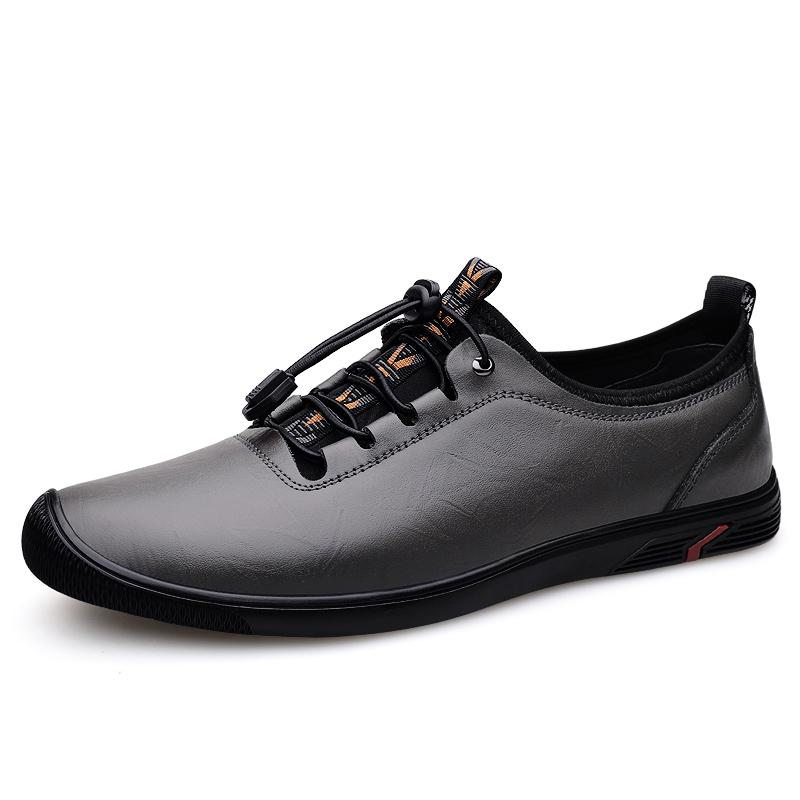 

Модные мужские туфли из натуральной кожи, мокасины, мягкие повседневные лоферы, мужская повседневная обувь ручной работы, дышащие туфли на плоской подошве, удобные для мужчин 46 серый